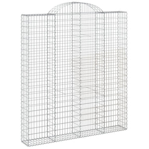 vidaXL Arched Gabion Baskets 4 pcs 200x30x220/240 cm Galvanised Iron