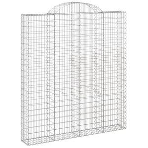 vidaXL Arched Gabion Baskets 11 pcs 200x30x220/240 cm Galvanised Iron