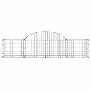 vidaXL Arched Gabion Baskets 6 pcs 200x50x40/60 cm Galvanised Iron