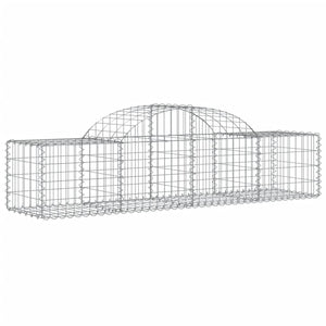 vidaXL Arched Gabion Baskets 7 pcs 200x50x40/60 cm Galvanised Iron