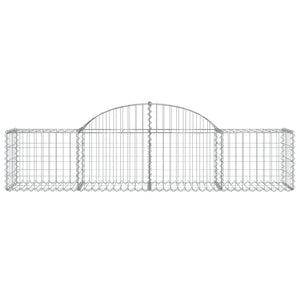 vidaXL Arched Gabion Baskets 18 pcs 200x50x40/60 cm Galvanised Iron