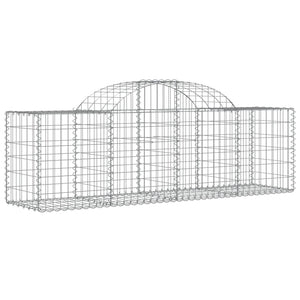 vidaXL Arched Gabion Baskets 3 pcs 200x50x60/80 cm Galvanised Iron