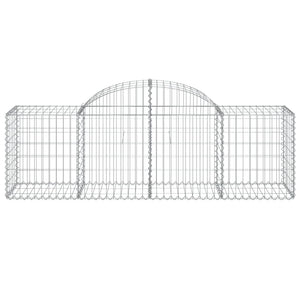 vidaXL Arched Gabion Baskets 3 pcs 200x50x60/80 cm Galvanised Iron