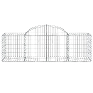 vidaXL Arched Gabion Baskets 5 pcs 200x50x60/80 cm Galvanised Iron