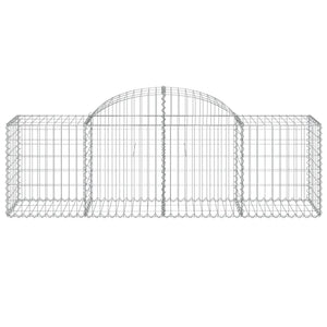 vidaXL Arched Gabion Baskets 8 pcs 200x50x60/80 cm Galvanised Iron