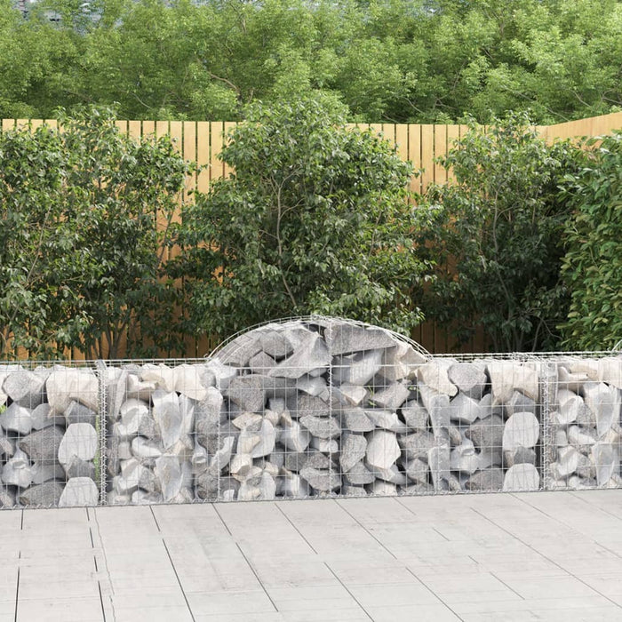 vidaXL Arched Gabion Baskets 8 pcs 200x50x60/80 cm Galvanised Iron