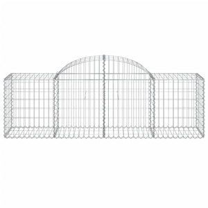 vidaXL Arched Gabion Baskets 12 pcs 200x50x60/80 cm Galvanised Iron