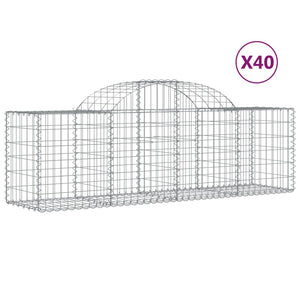 vidaXL Arched Gabion Baskets 40 pcs 200x50x60/80 cm Galvanised Iron