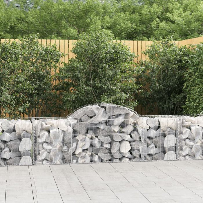 vidaXL Arched Gabion Baskets 40 pcs 200x50x60/80 cm Galvanised Iron