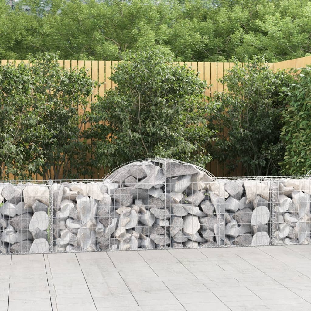 vidaXL Arched Gabion Baskets 50 pcs 200x50x60/80 cm Galvanised Iron