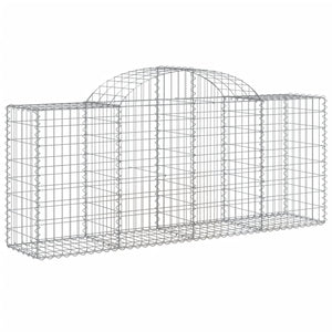 vidaXL Arched Gabion Baskets 3 pcs 200x50x80/100 cm Galvanised Iron