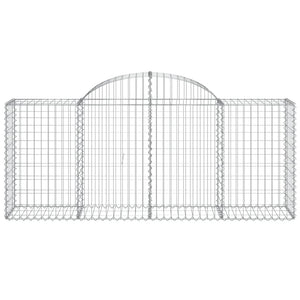 vidaXL Arched Gabion Baskets 3 pcs 200x50x80/100 cm Galvanised Iron