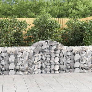 vidaXL Arched Gabion Baskets 3 pcs 200x50x80/100 cm Galvanised Iron