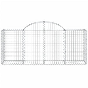 vidaXL Arched Gabion Baskets 4 pcs 200x50x80/100 cm Galvanised Iron