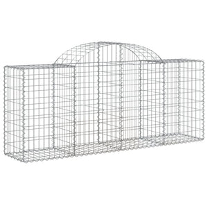 vidaXL Arched Gabion Baskets 6 pcs 200x50x80/100 cm Galvanised Iron