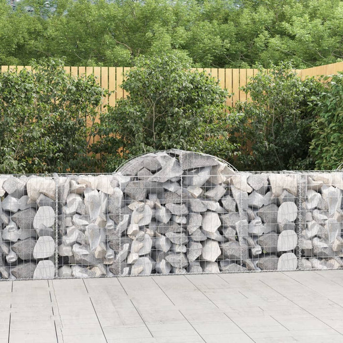 vidaXL Arched Gabion Baskets 6 pcs 200x50x80/100 cm Galvanised Iron