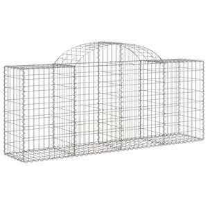 vidaXL Arched Gabion Baskets 8 pcs 200x50x80/100 cm Galvanised Iron