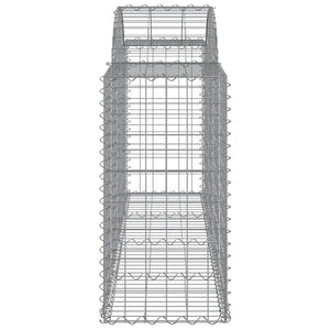 vidaXL Arched Gabion Baskets 11 pcs 200x50x80/100 cm Galvanised Iron