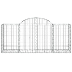 vidaXL Arched Gabion Baskets 20 pcs 200x50x80/100 cm Galvanised Iron