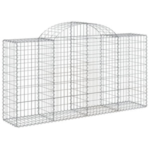 vidaXL Arched Gabion Baskets 2 pcs 200x50x100/120 cm Galvanised Iron