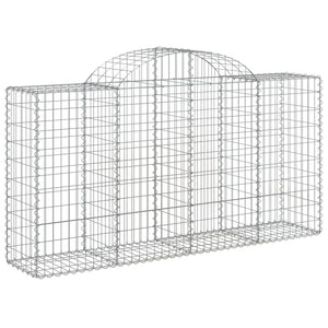 vidaXL Arched Gabion Baskets 14 pcs 200x50x100/120 cm Galvanised Iron