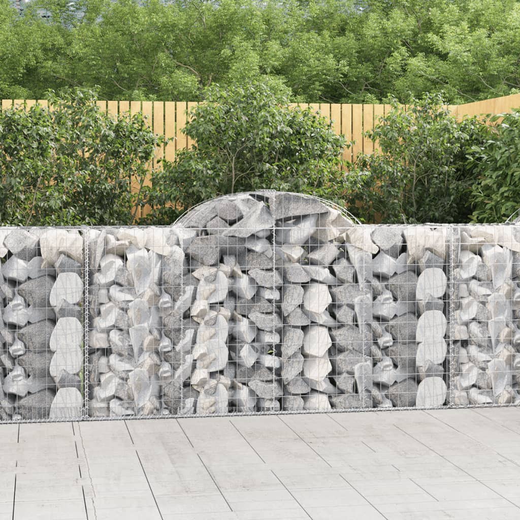 vidaXL Arched Gabion Baskets 50 pcs 200x50x100/120 cm Galvanised Iron