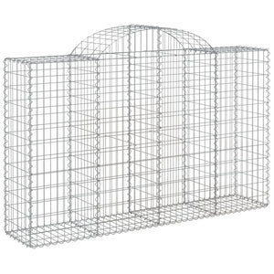 vidaXL Arched Gabion Baskets 3 pcs 200x50x120/140 cm Galvanised Iron