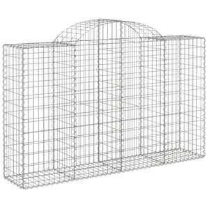 vidaXL Arched Gabion Baskets 6 pcs 200x50x120/140 cm Galvanised Iron