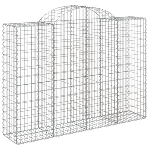 vidaXL Arched Gabion Baskets 5 pcs 200x50x140/160 cm Galvanised Iron