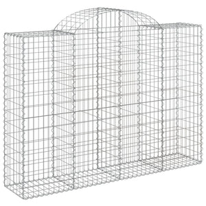 vidaXL Arched Gabion Baskets 14 pcs 200x50x140/160 cm Galvanised Iron