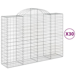 vidaXL Arched Gabion Baskets 30 pcs 200x50x140/160 cm Galvanised Iron