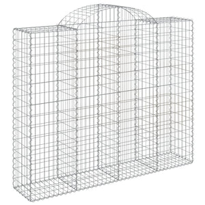 vidaXL Arched Gabion Baskets 3 pcs 200x50x160/180 cm Galvanised Iron