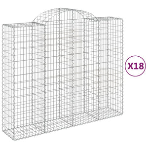 vidaXL Arched Gabion Baskets 18 pcs 200x50x160/180 cm Galvanised Iron