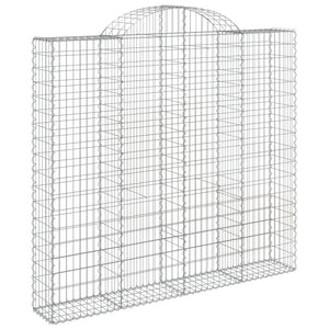 vidaXL Arched Gabion Baskets 3 pcs 200x50x180/200 cm Galvanised Iron