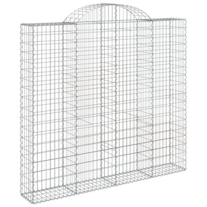 vidaXL Arched Gabion Baskets 4 pcs 200x50x180/200 cm Galvanised Iron