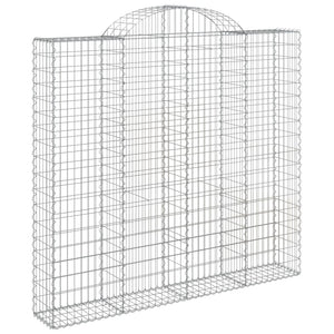 vidaXL Arched Gabion Baskets 8 pcs 200x50x180/200 cm Galvanised Iron