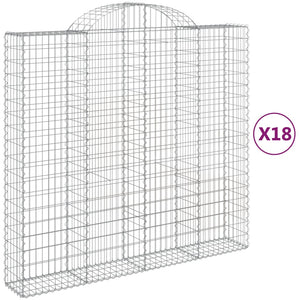 vidaXL Arched Gabion Baskets 18 pcs 200x50x180/200 cm Galvanised Iron