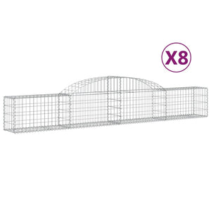 vidaXL Arched Gabion Baskets 8 pcs 300x30x40/60 cm Galvanised Iron