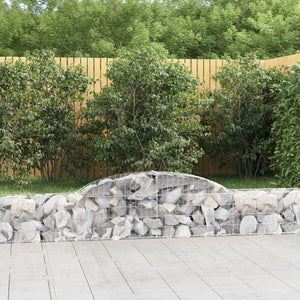 vidaXL Arched Gabion Baskets 8 pcs 300x30x40/60 cm Galvanised Iron