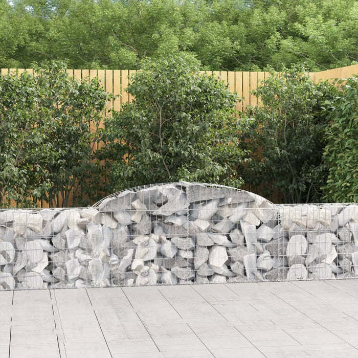 vidaXL Arched Gabion Baskets 3 pcs 300x30x60/80 cm Galvanised Iron