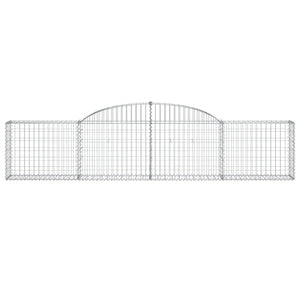 vidaXL Arched Gabion Baskets 7 pcs 300x30x60/80 cm Galvanised Iron