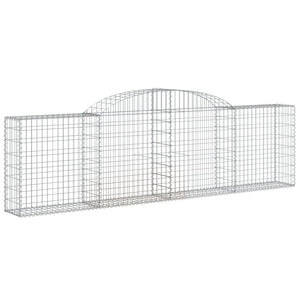 vidaXL Arched Gabion Baskets 2 pcs 300x30x80/100 cm Galvanised Iron