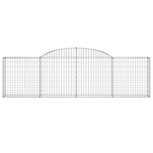 vidaXL Arched Gabion Baskets 2 pcs 300x30x80/100 cm Galvanised Iron