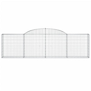 vidaXL Arched Gabion Baskets 4 pcs 300x30x80/100 cm Galvanised Iron