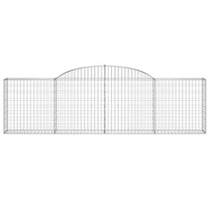 vidaXL Arched Gabion Baskets 13 pcs 300x30x80/100 cm Galvanised Iron