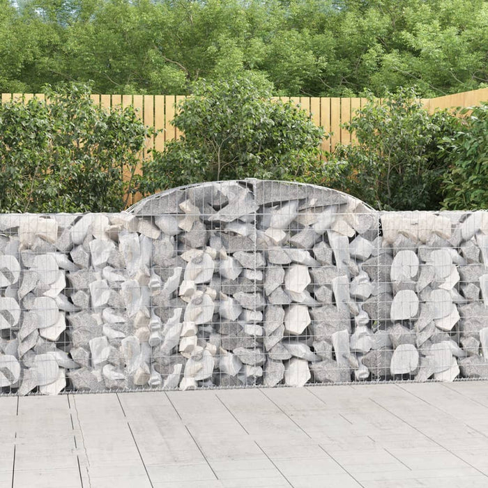 vidaXL Arched Gabion Baskets 2 pcs 300x30x100/120 cm Galvanised Iron