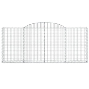 vidaXL Arched Gabion Baskets 4 pcs 300x30x120/140 cm Galvanised Iron