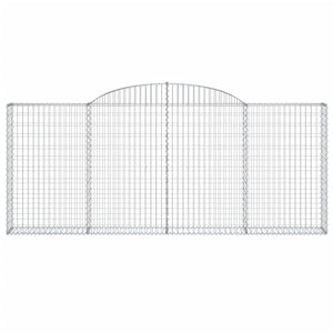 vidaXL Arched Gabion Baskets 5 pcs 300x30x120/140 cm Galvanised Iron