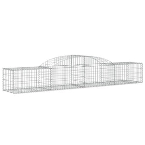 vidaXL Arched Gabion Baskets 7 pcs 300x50x40/60 cm Galvanised Iron