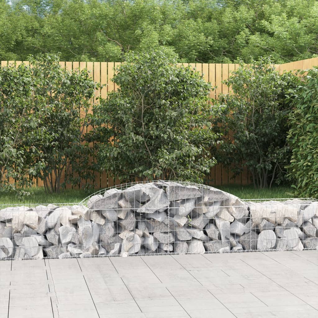 vidaXL Arched Gabion Baskets 25 pcs 300x50x40/60 cm Galvanised Iron